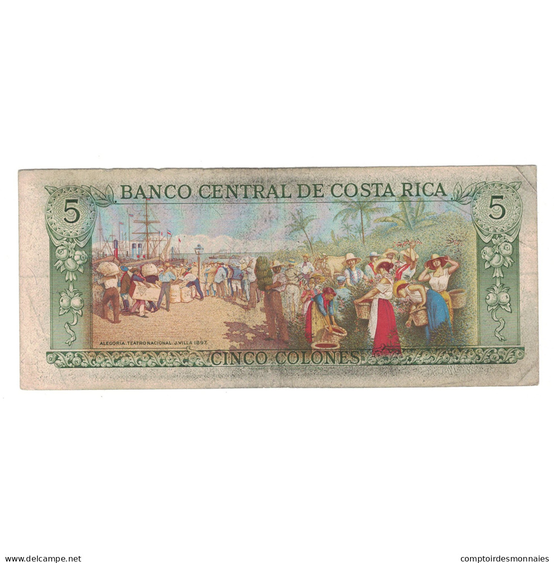 Billet, Costa Rica, 5 Colones, 1990, 1990-01-24, KM:236e, TB - Costa Rica