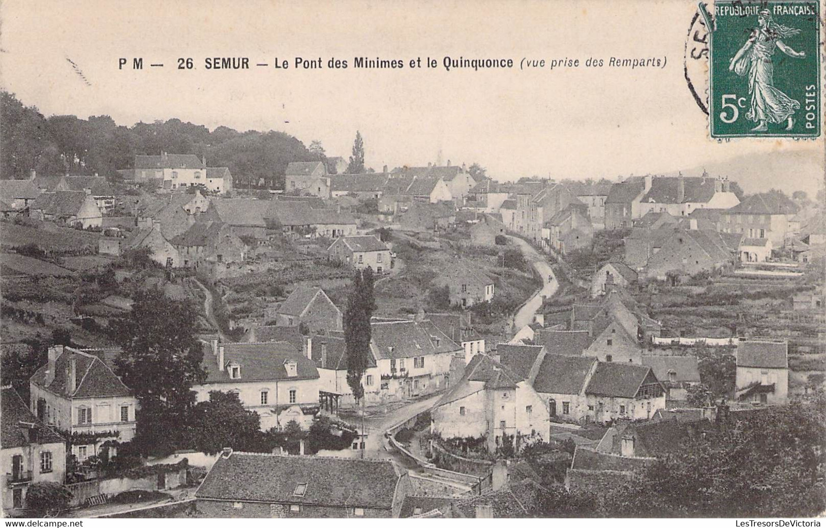 CPA - 21 - SEMUR - Le Pont Des Minimes Et Le Quinquonce - Vue Prise Des Remparts - Semur