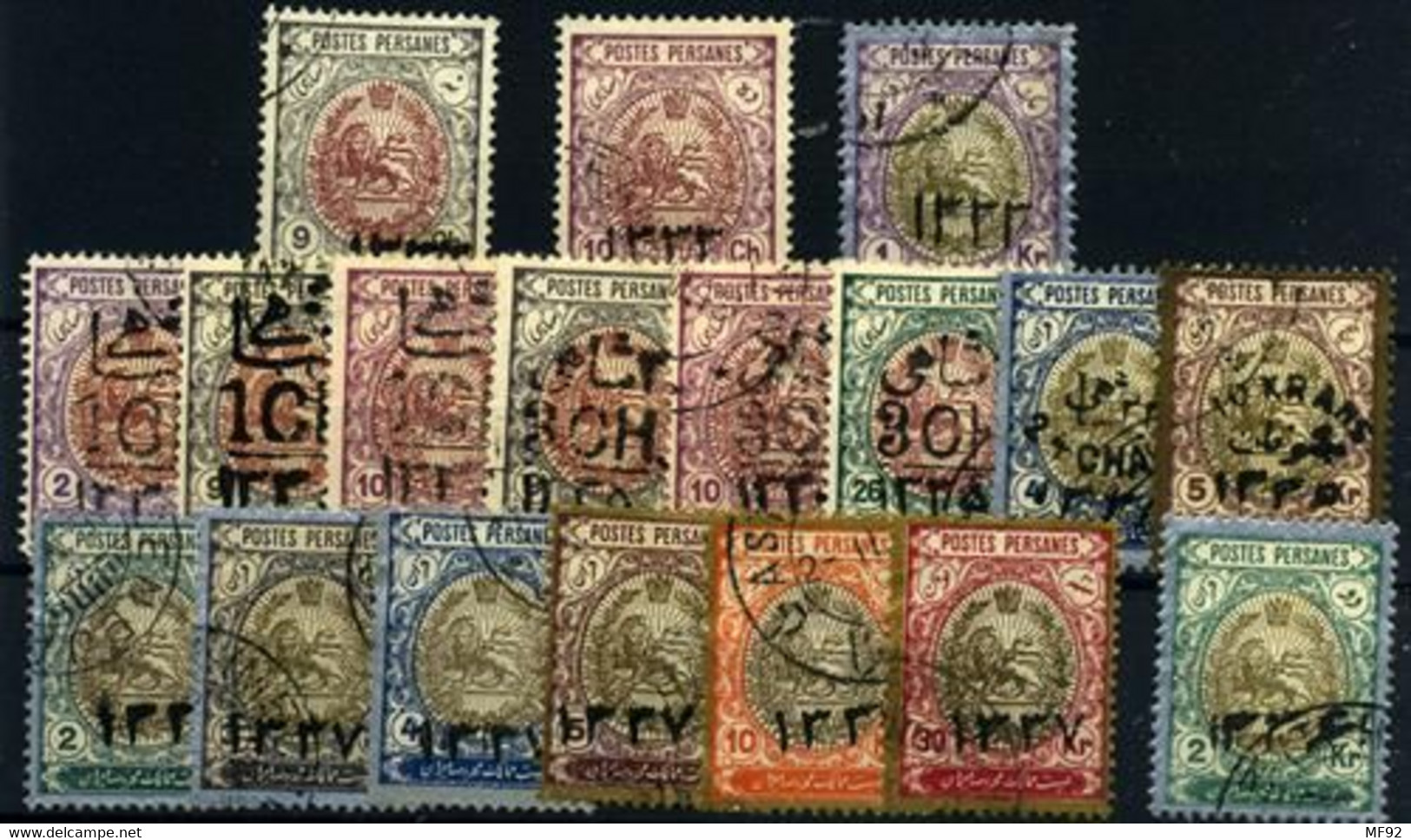 Irán Nº 365/7, 385/92, 398/98G. Año 1915/18 - Iran