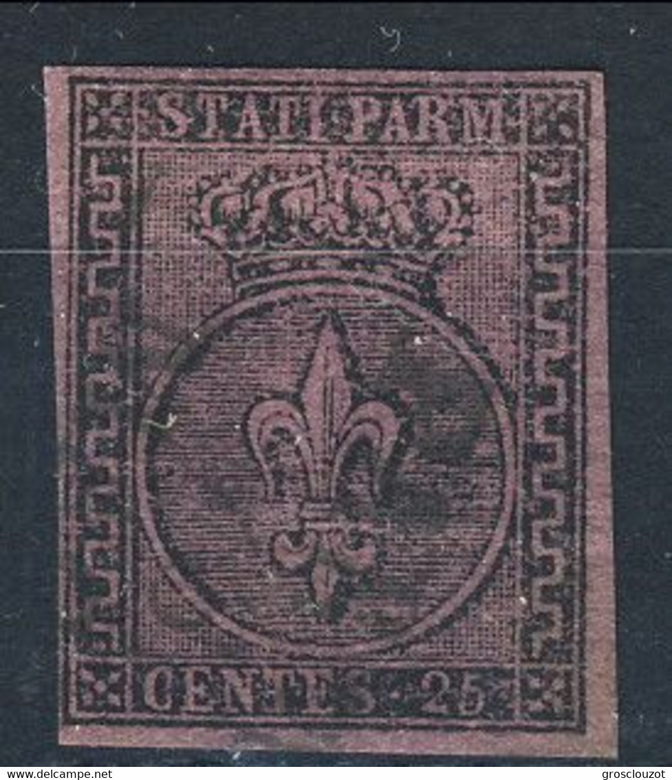 Parma 1852 SA N. 4 C. 25 Violetto, Usato, Ottimi Margini, 1° Scelta, Firma A. Diena, Cat. € 550 - Parme