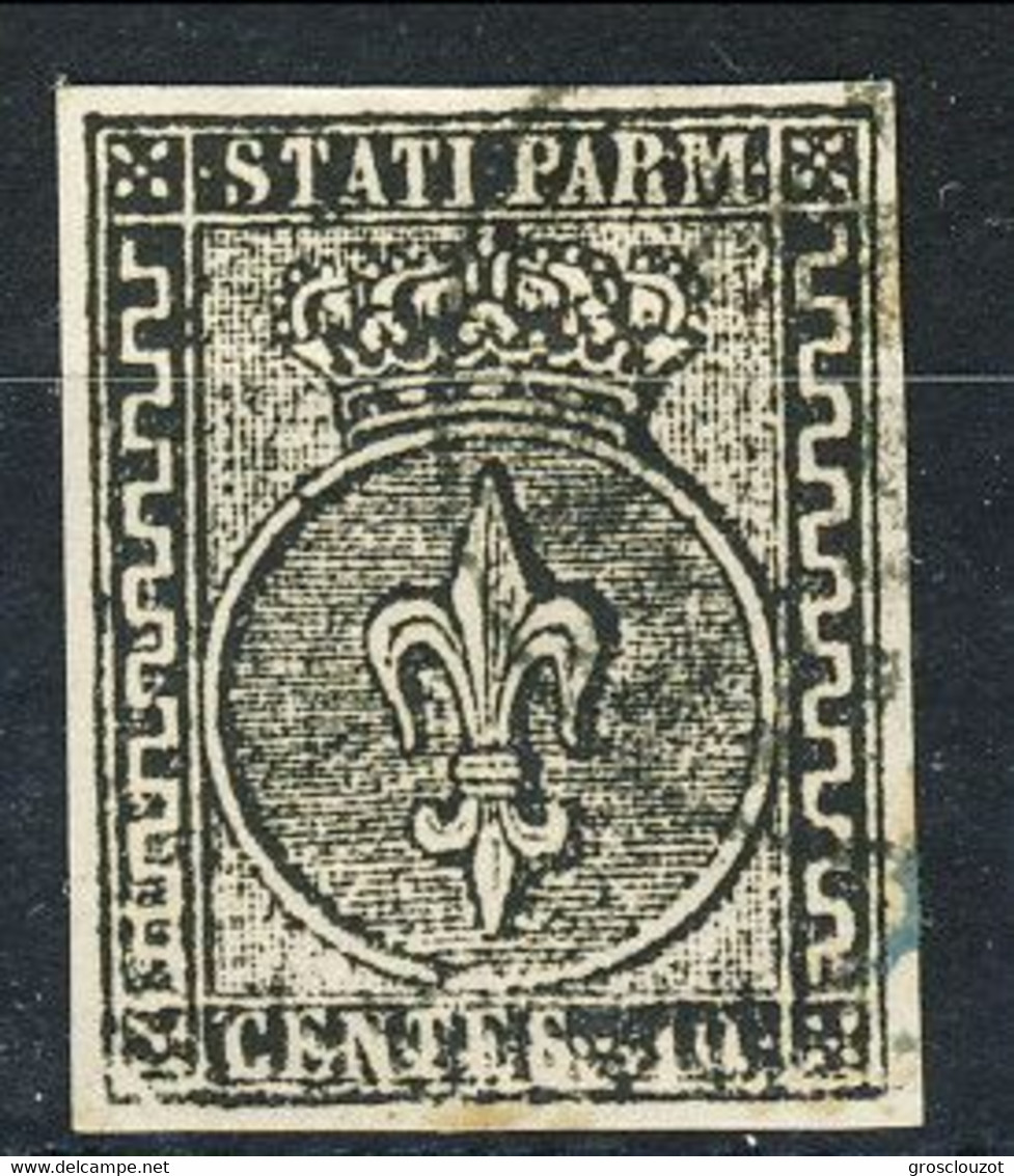 Parma 1852 N. 2 C. 10 Bianco Usato, Ottimi Margini , Cat. € 325 - Parme
