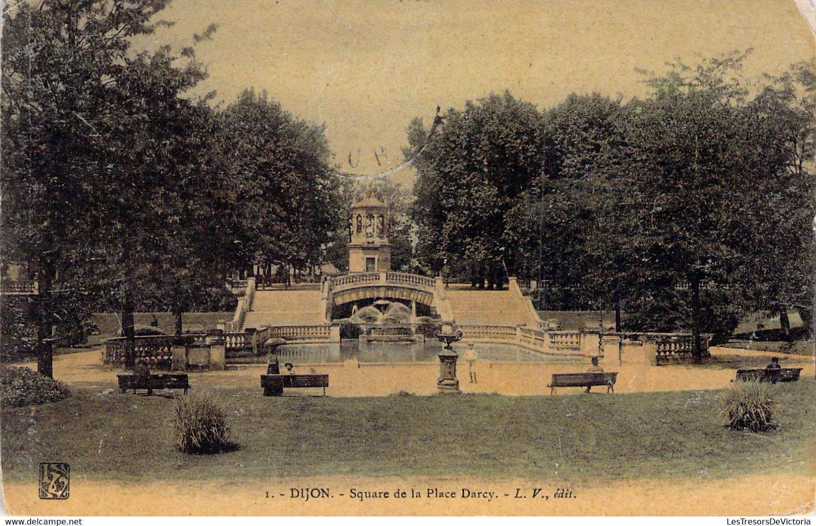 CPA - 21 - DIJON - Square De La Place Darcy - LV Edit - Colorisée - Dijon