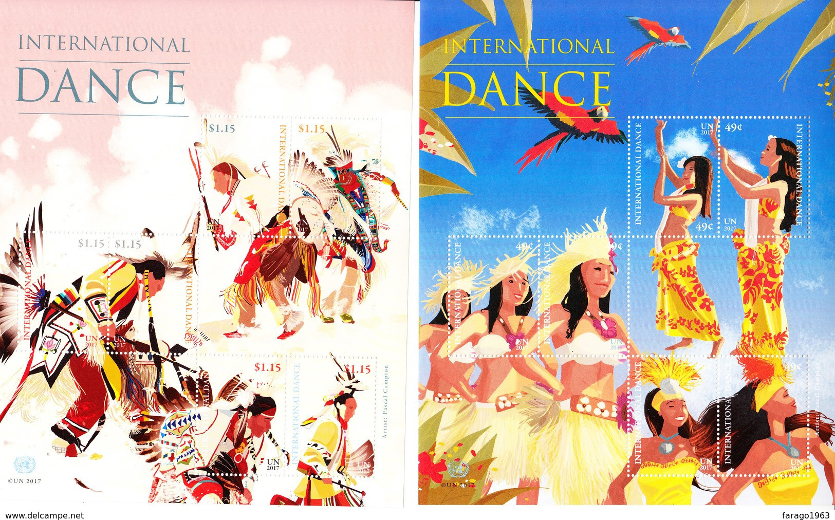 2017 United Nations Dance Day Culture Complete Set Of 2 Sheets  MNH @ BELOW FACE VALUE - Ungebraucht