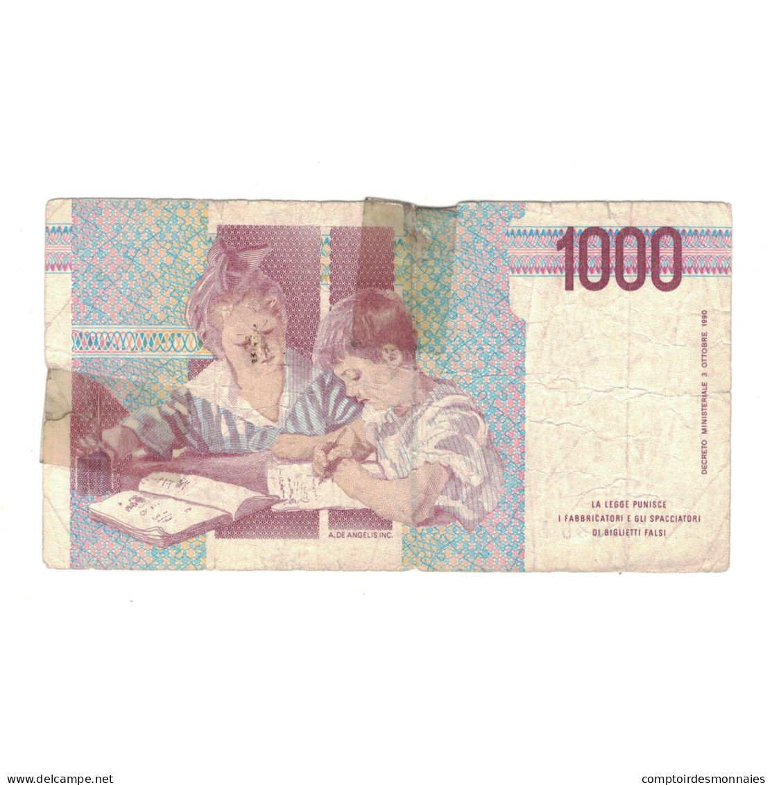 Billet, Italie, 1000 Lire, 1990, 1990-10-03, KM:114a, B - 1000 Liras