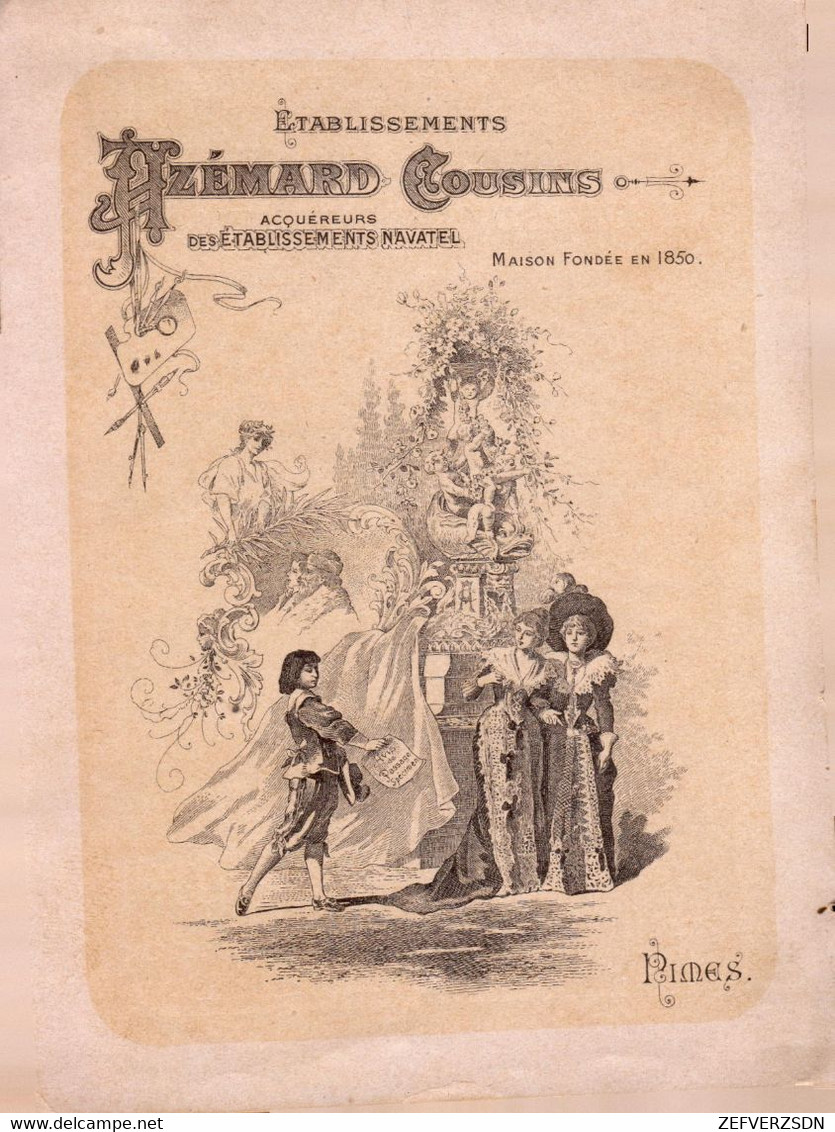 30 NIMES ART NOUVEAU GARD IMPRIMERIE PUBLICITE AZEMARD 1902 - Tamaño Pequeño : ...-1900