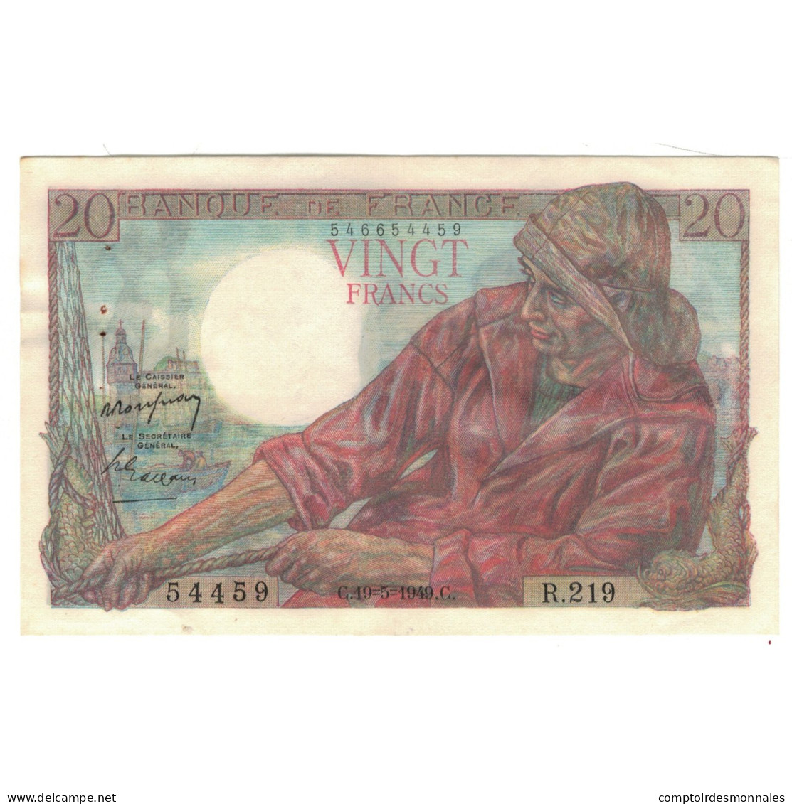 France, 20 Francs, Pêcheur, 1949, R.219, SUP, Fayette:13.15, KM:100c - 20 F 1942-1950 ''Pêcheur''