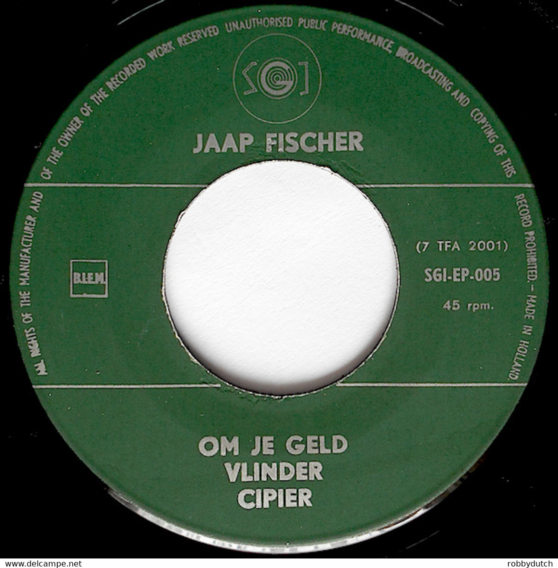 * 7" EP *  JAAP FISCHER - OM JE GELD (Holland 1963) - Other - Dutch Music