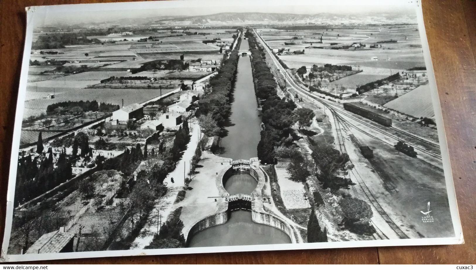 11 -  Grande PHOTO  De 27/45 Cm SALLELES D'AUDE - LE CANAL DE JONCTION ( LAPIE ) - Salleles D'Aude