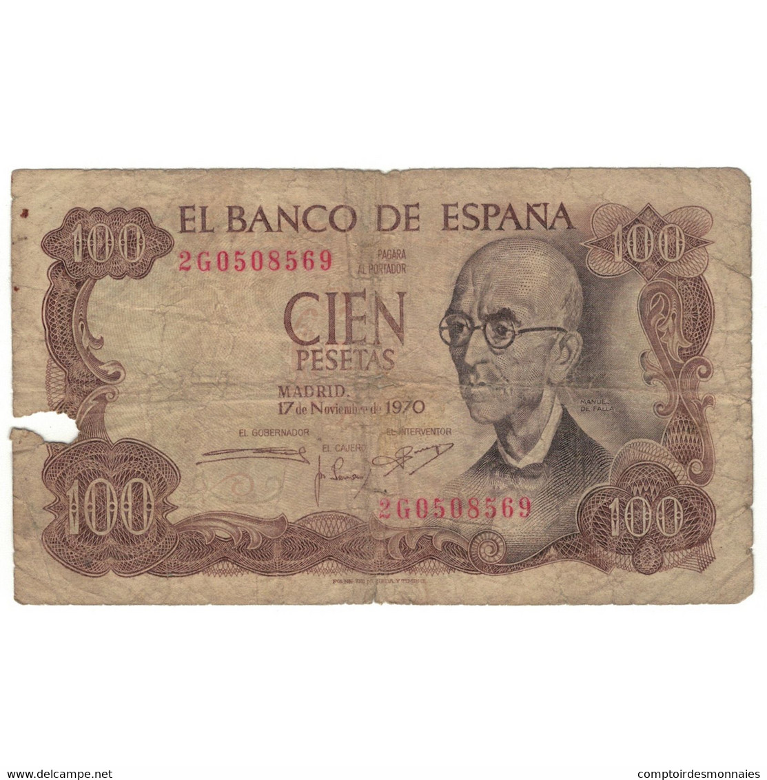 Billet, Espagne, 100 Pesetas, 1970, 1970-11-17, KM:152a, AB - 100 Peseten