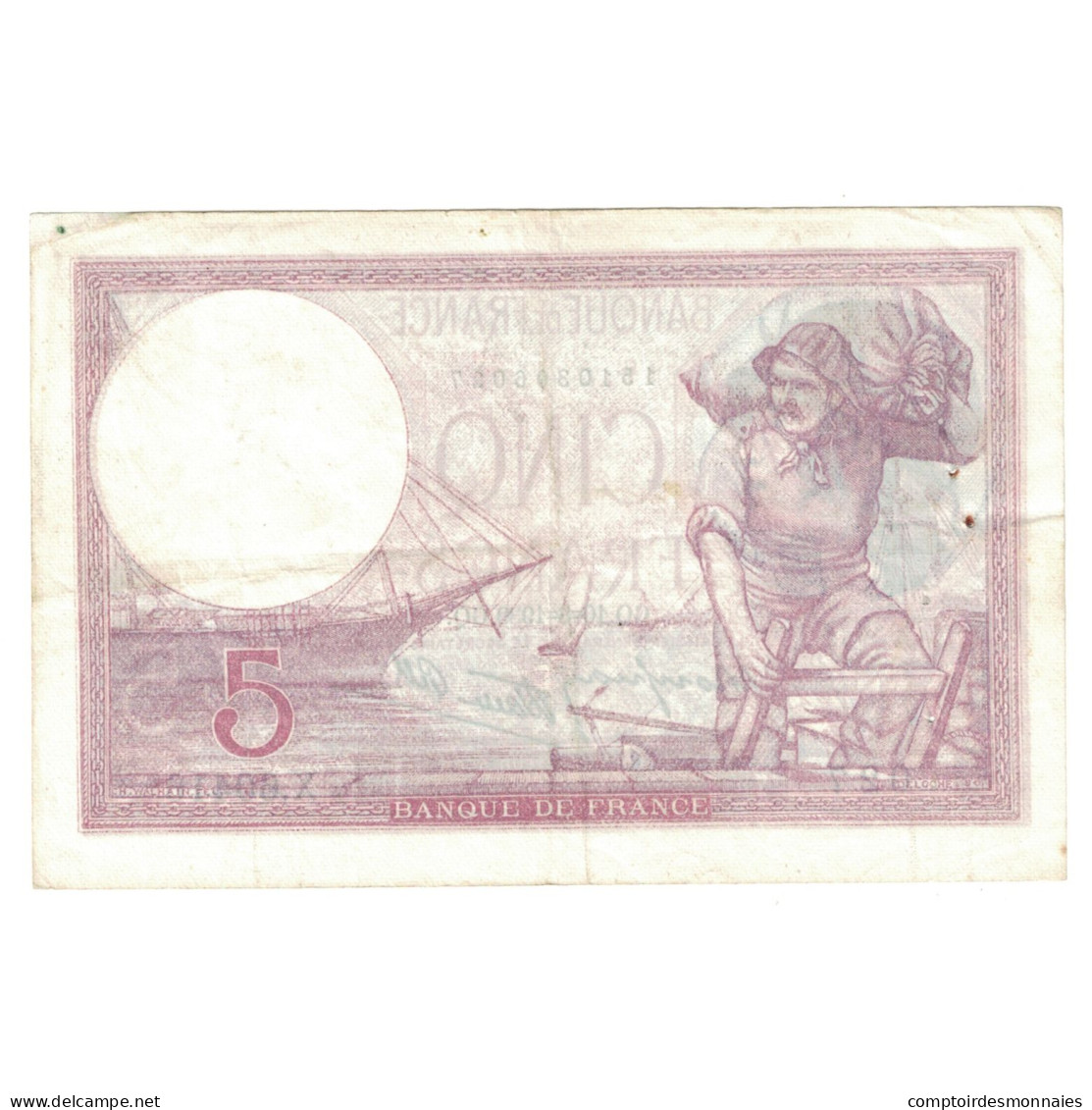 France, 5 Francs, Violet, 1939, X.60416, SUP, Fayette:4.5, KM:83 - 5 F 1917-1940 ''Violet''