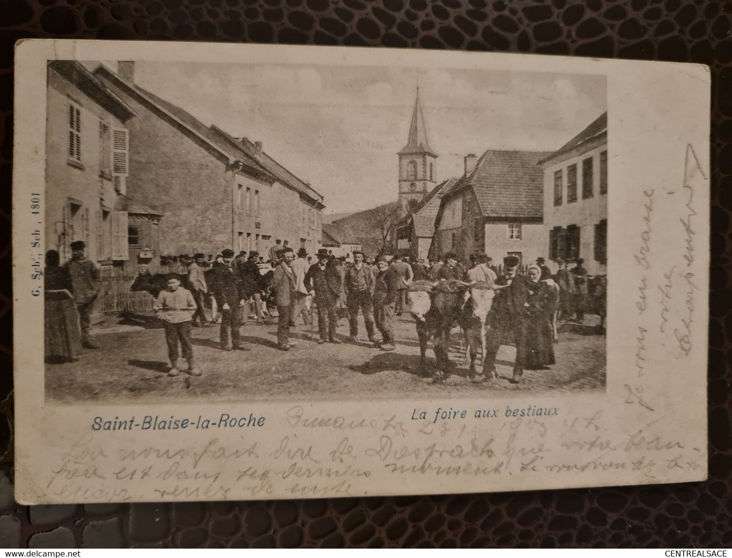 CARTE SAINT BLAISE La Roche  Heiligblasien La Foire Aux Bestiaux Léger Pli A Droite - La Petite Pierre