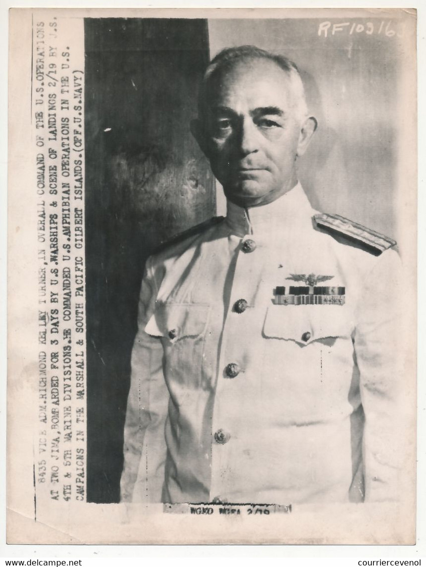 ETATS-UNIS - Vice Amiral Richmond Kelly Turner, Commandant Les Opérations (Sud Pacifique) - War, Military
