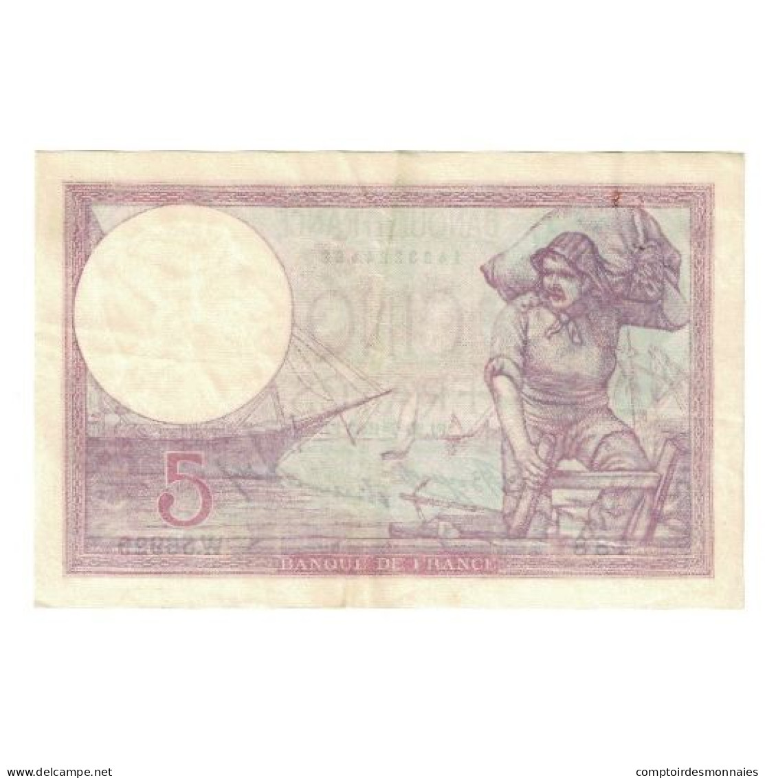 France, 5 Francs, Violet, 1933, W.56929, TTB+, Fayette:3.17, KM:72e - 5 F 1917-1940 ''Violet''