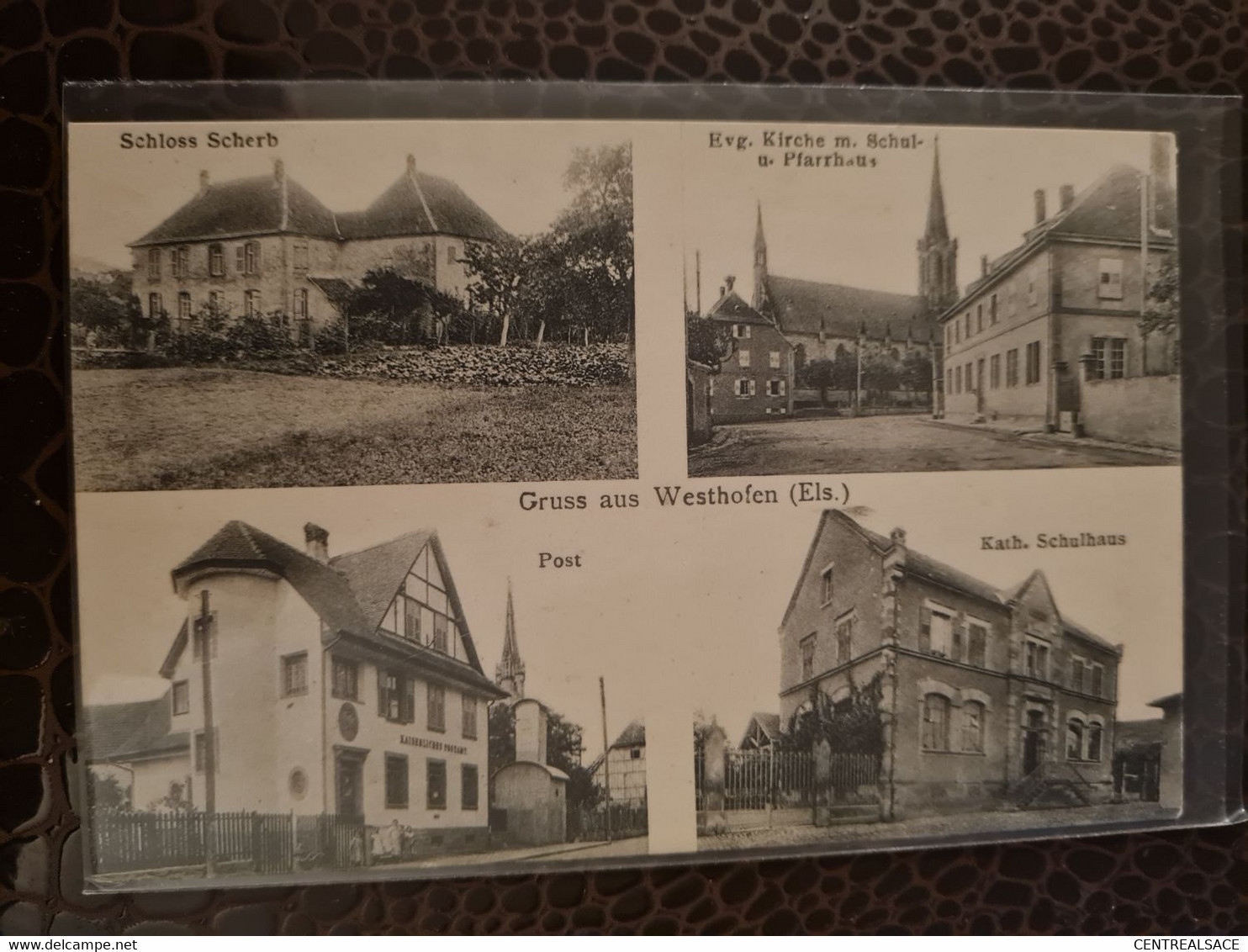 CARTE WESTHOFFEN  Gruss Chateau Scherb Eglise Ecole Poste - La Petite Pierre