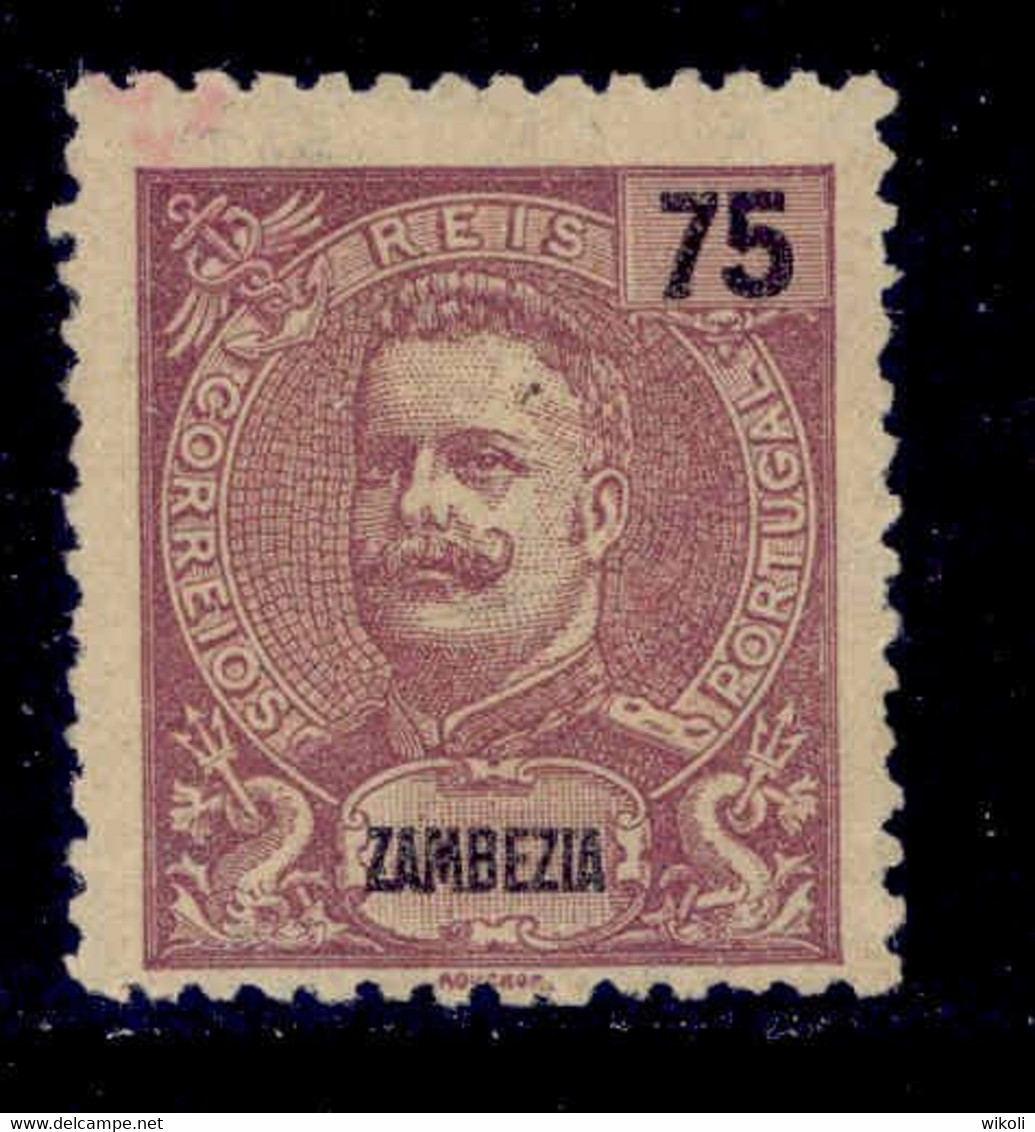 ! ! Zambezia - 1903 King Carlos 75 R - Af. 50 - No Gum - Sambesi (Zambezi)