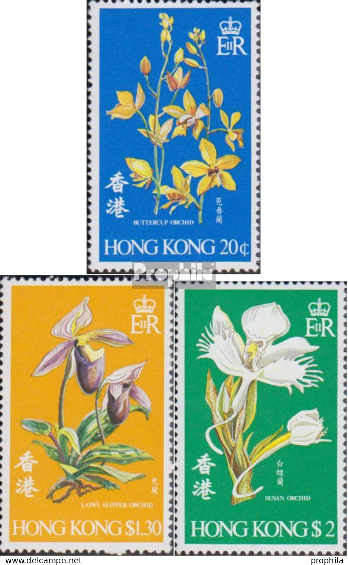 Hongkong 341-343 (kompl.Ausg.) Postfrisch 1977 Orchideen - Unused Stamps