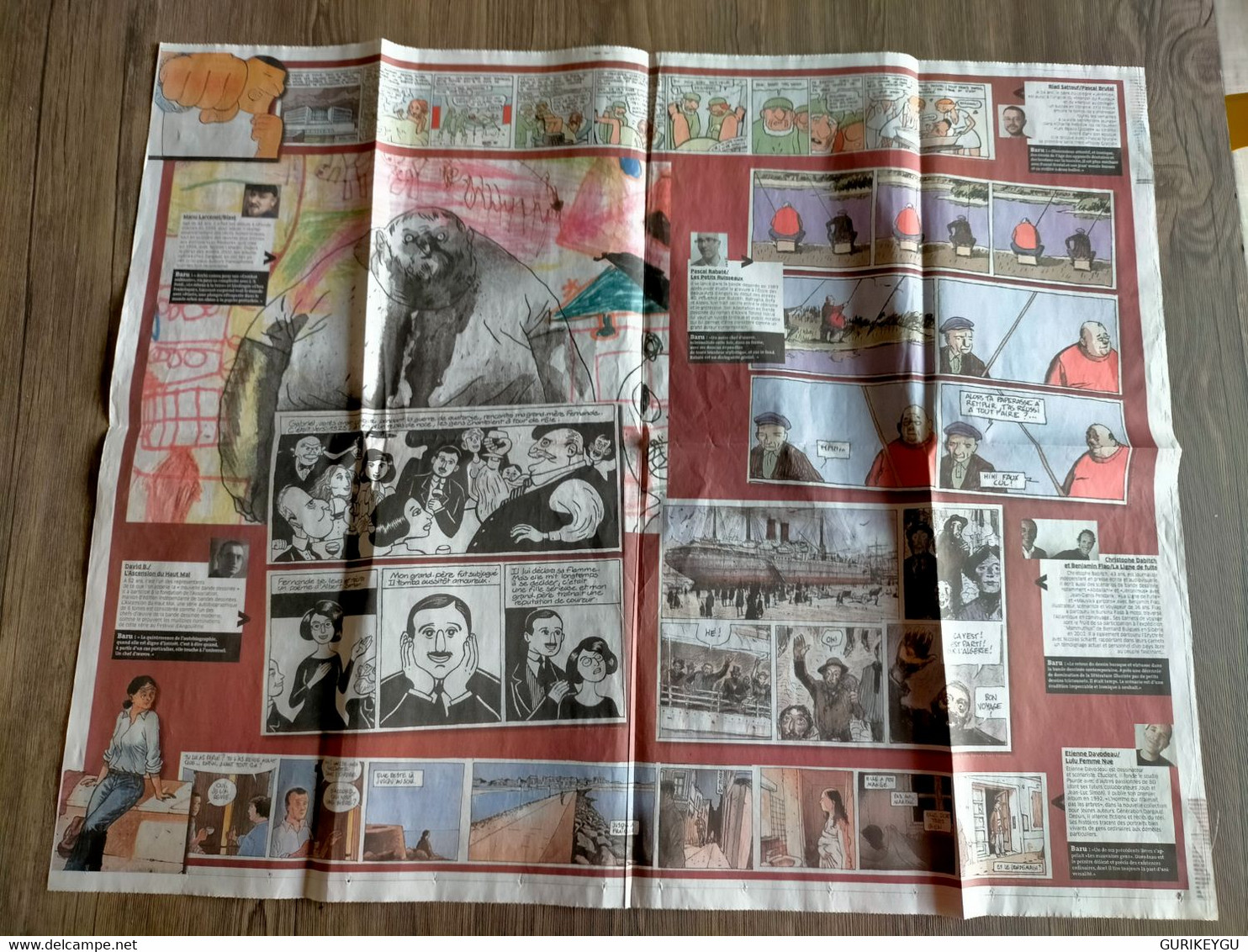 Une Double Page De Journal FESTIVAL D'ANGOULEME Sur Le Lorrain Hervé BARU ( BLUTCH Fluide Glacial ) 69cm X 56 - Donald Duck