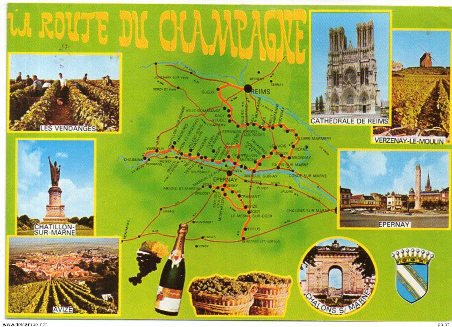 CHAMPAGNE - Lot De 6 CP - Vues Multiples - Contours Géographiques - Blasons ...(124186) - Champagne-Ardenne