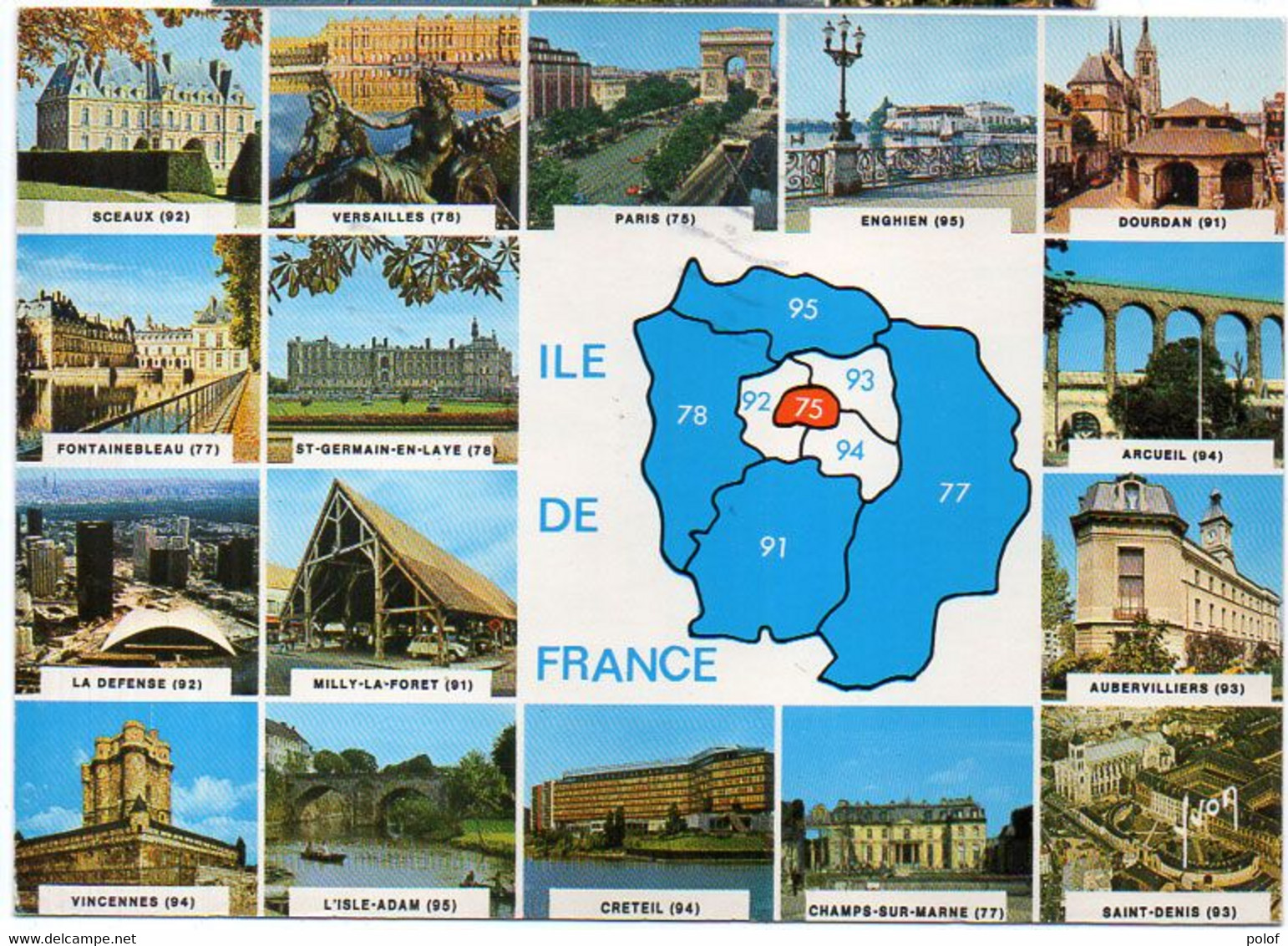 Ile De France  - Lot De 2 CP - Vues Multiples - Contours Géographiques - ...(124190) - Ile-de-France