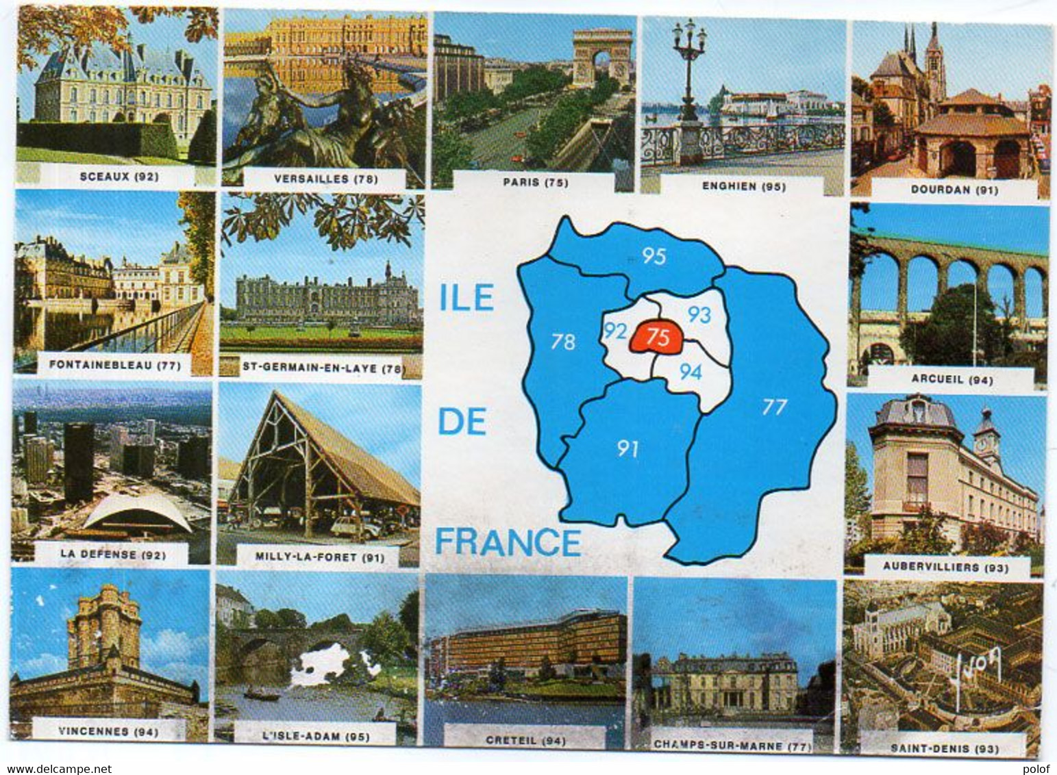 Ile De France  - Lot De 2 CP - Vues Multiples - Contours Géographiques - ...(124190) - Ile-de-France