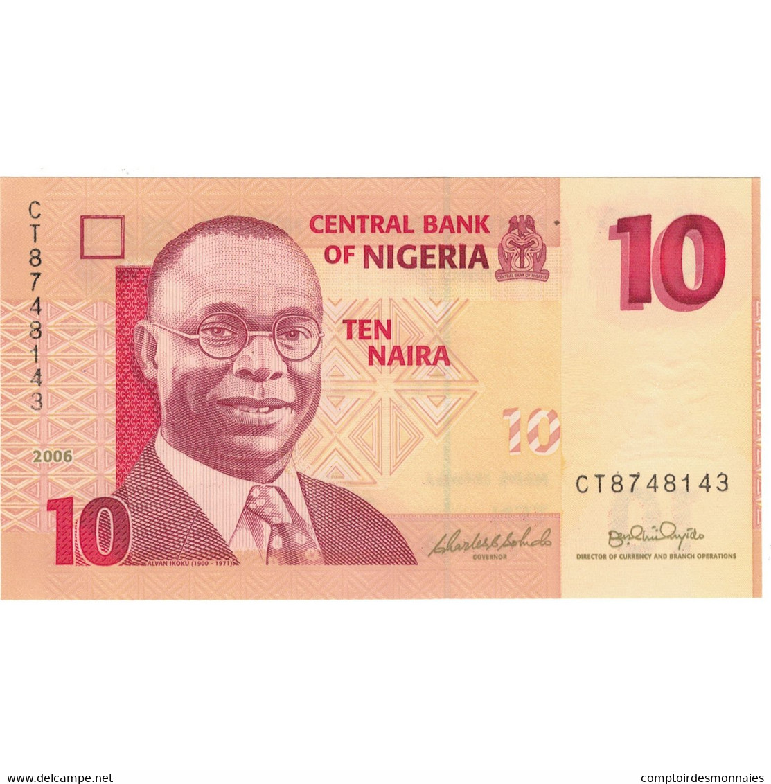 Billet, Nigéria, 10 Naira, 2008, 2008, KM:33c, NEUF - Nigeria