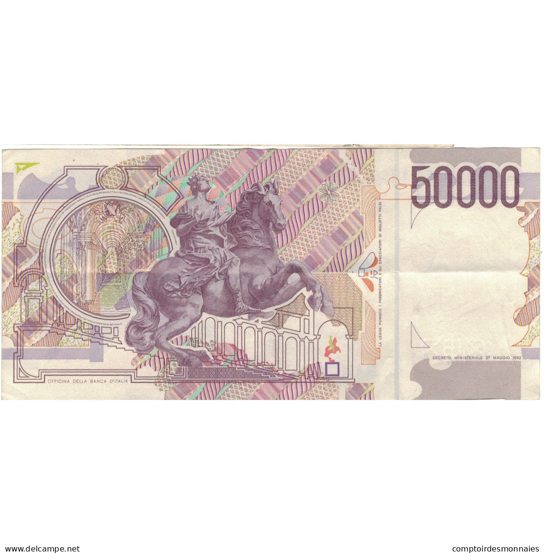 Billet, Italie, 50,000 Lire, 1992, 1992-05-27, KM:116a, TTB+ - 50.000 Lire