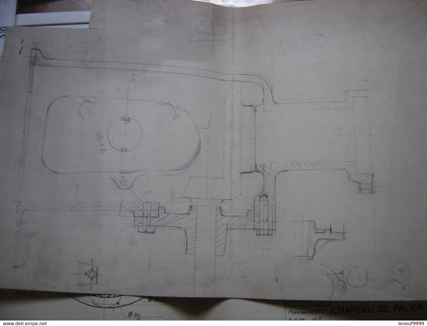 Lot PLANCHES PLANS DESSIN INDUSTRIEL La Martiniere Lyon ENP 1939 WWII - Other Plans