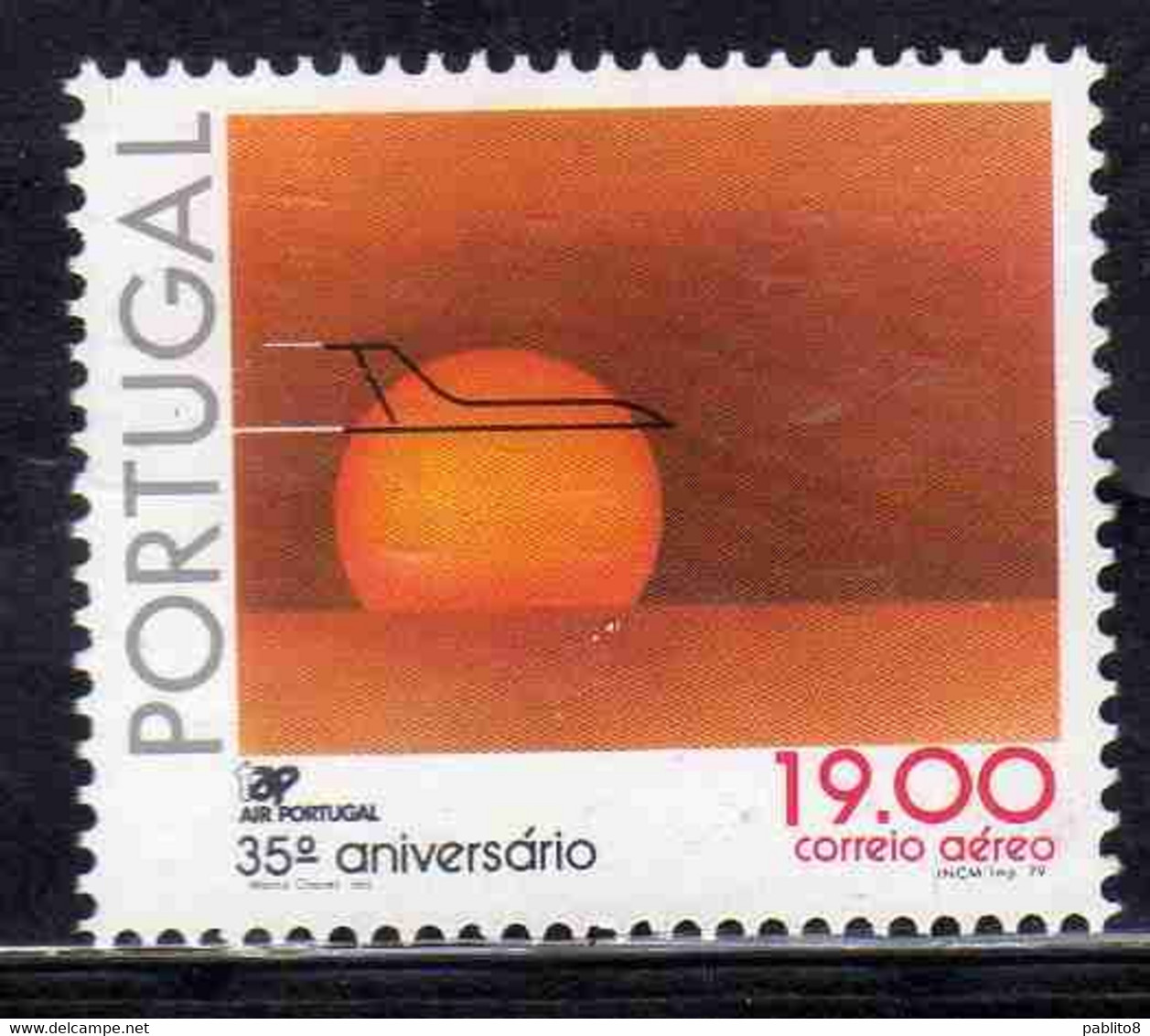 PORTUGAL PORTOGALLO 1979 AIR POST MAIL AIRMAIL POSTA AEREA TAP AIRLINE 35th ANNIVERSARY 19e MNH - Nuovi