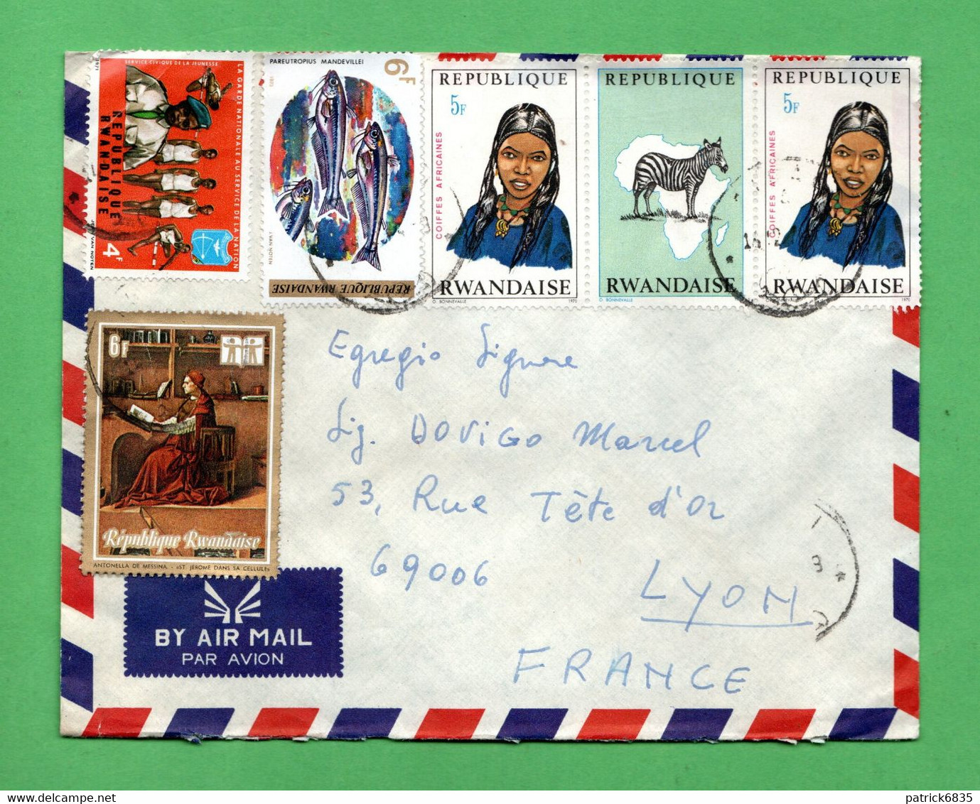 RWANDA - Lettera Per La Francia 1972 - Covers & Documents