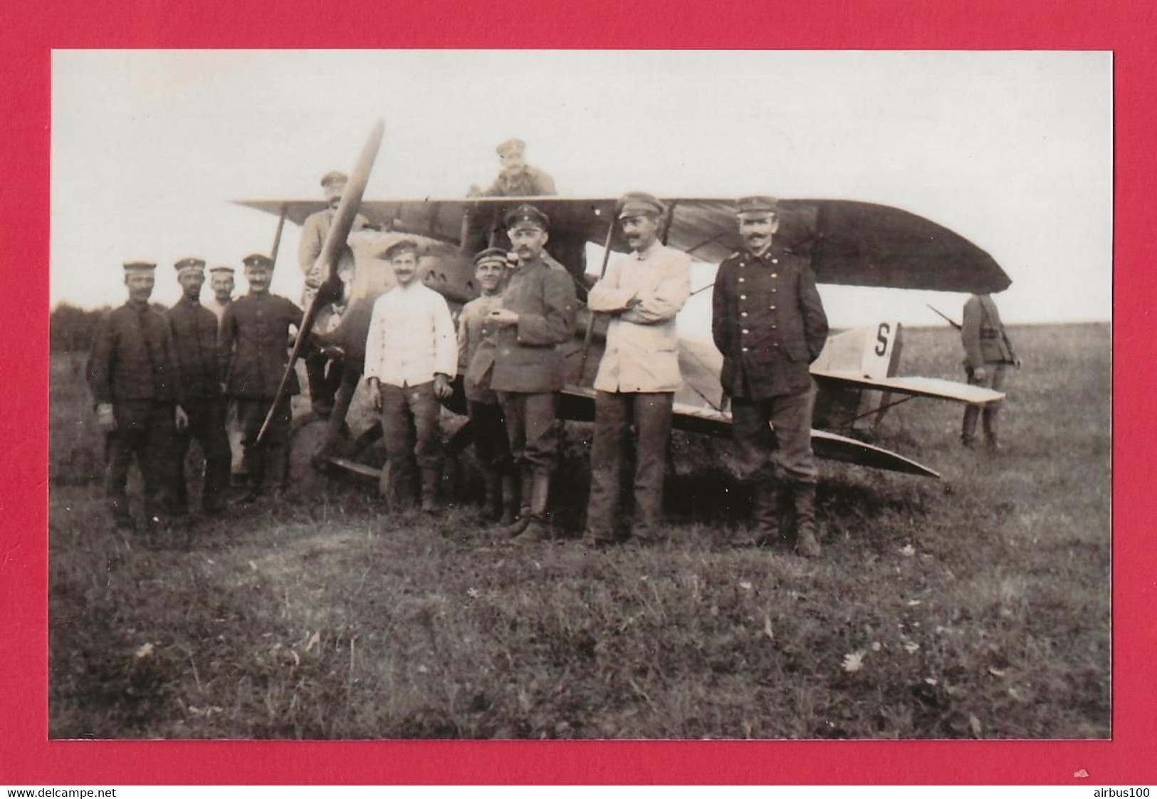 BELLE PHOTO REPRODUCTION AVION PLANE FLUGZEUG - MILITARIA 1917 DUN SUR MEUSE MILITAIRES ALLEMANDS - Luchtvaart