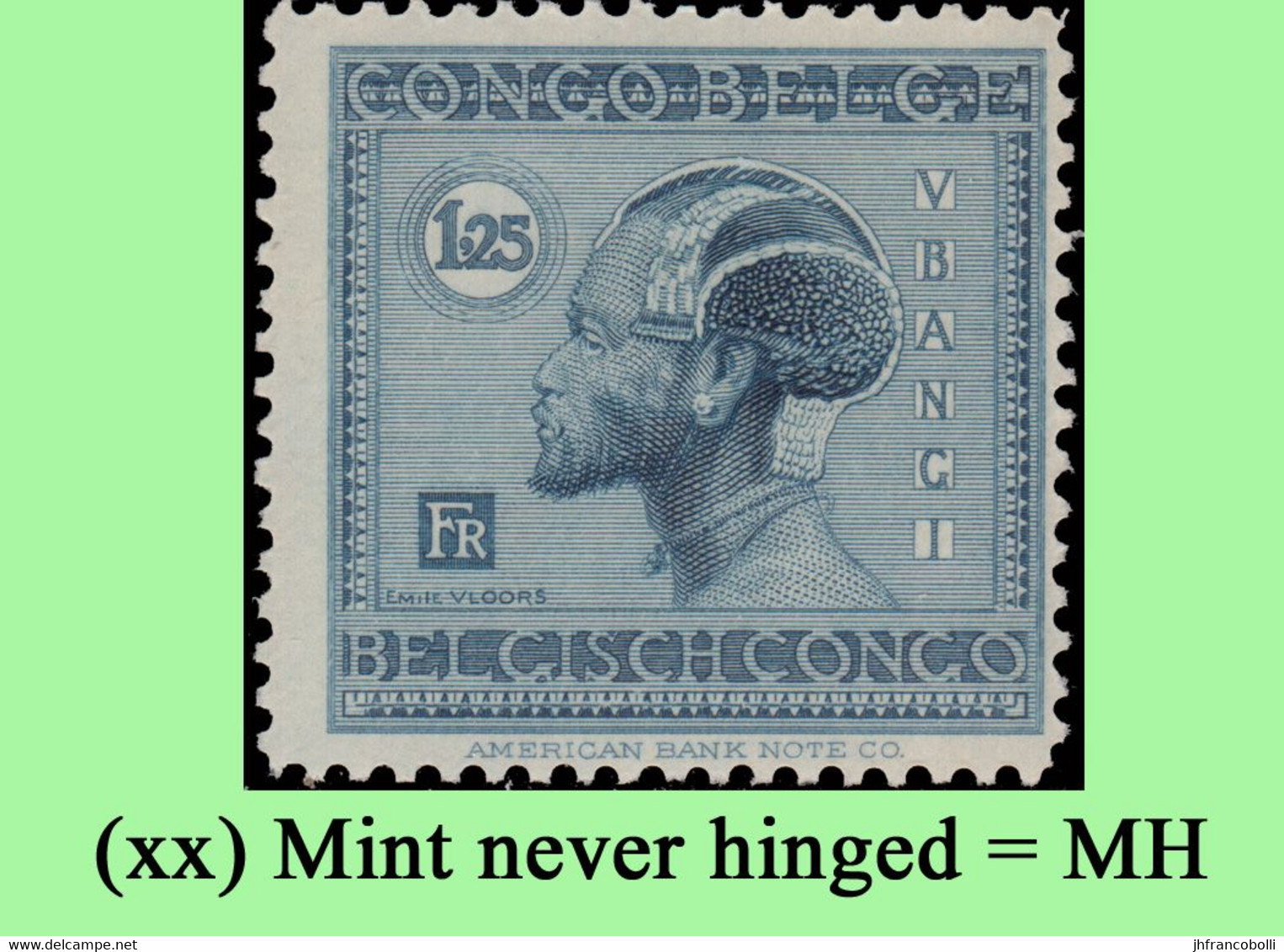 1925 ** BELGIAN CONGO / CONGO BELGE = COB 129 MNH UBANGI HEAD (Male)  : BLOC OF -4- STAMPS WITH ORIGINAL GUM - Blocchi