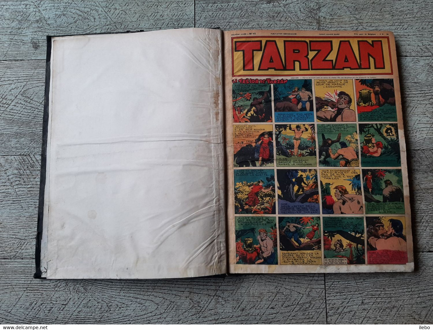 Reliure Tarzan Le Grand Magazine D'aventures 1947 La Chauve Souris Brantone Bande Dessinée Giffey N°40 Au 67 - Tarzan