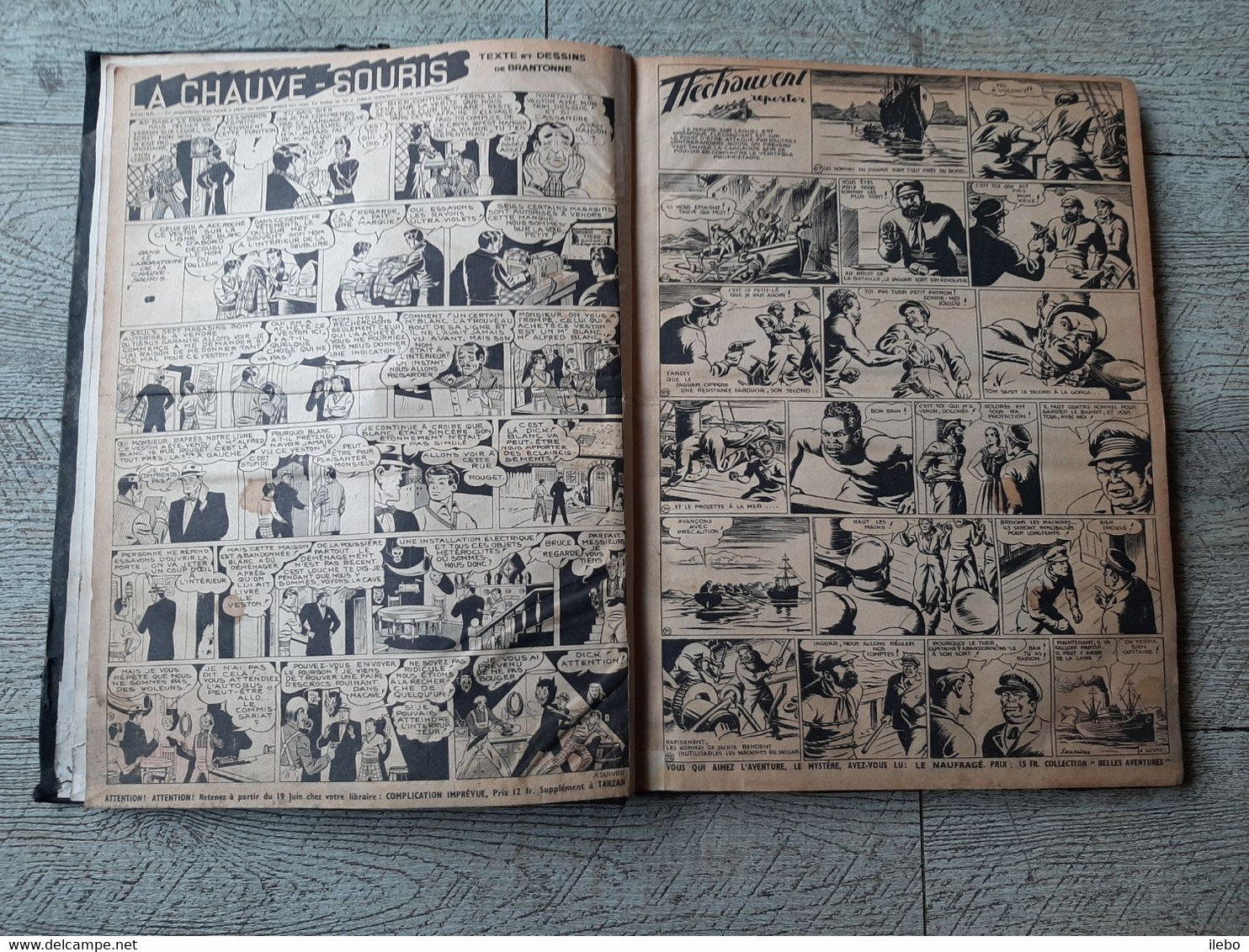 Reliure Tarzan Le Grand Magazine D'aventures 1947 La Chauve Souris Brantone Bande Dessinée Giffey N°40 Au 67 - Tarzan