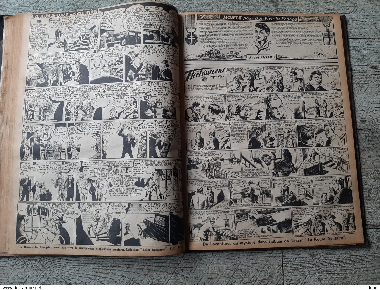 reliure tarzan le grand magazine d'aventures 1947 la chauve souris brantone bande dessinée giffey N°40 au 67