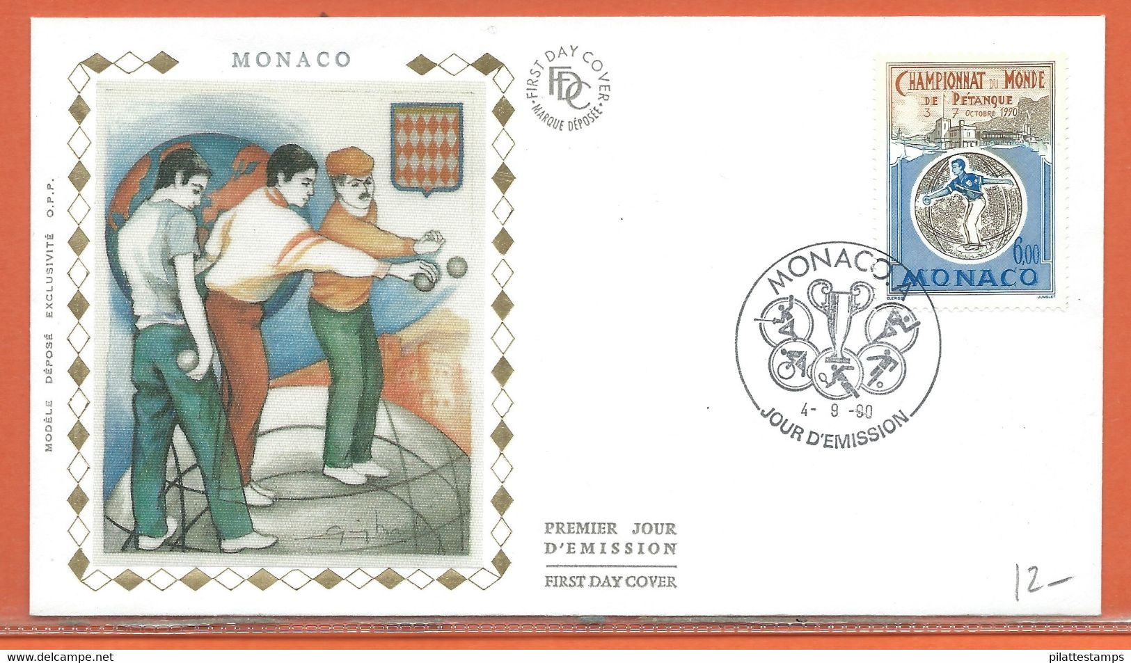 SPORT PETANQUE MONACO LETTRE FDC DE 1990 - Pétanque