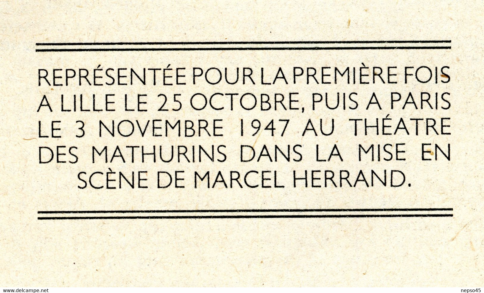 Revue Paris-Théâtre Edouard VII.Pièces l'île heureuse et l'Empereur de Chine de Jean-Pierre Aumont.Texte intégral.