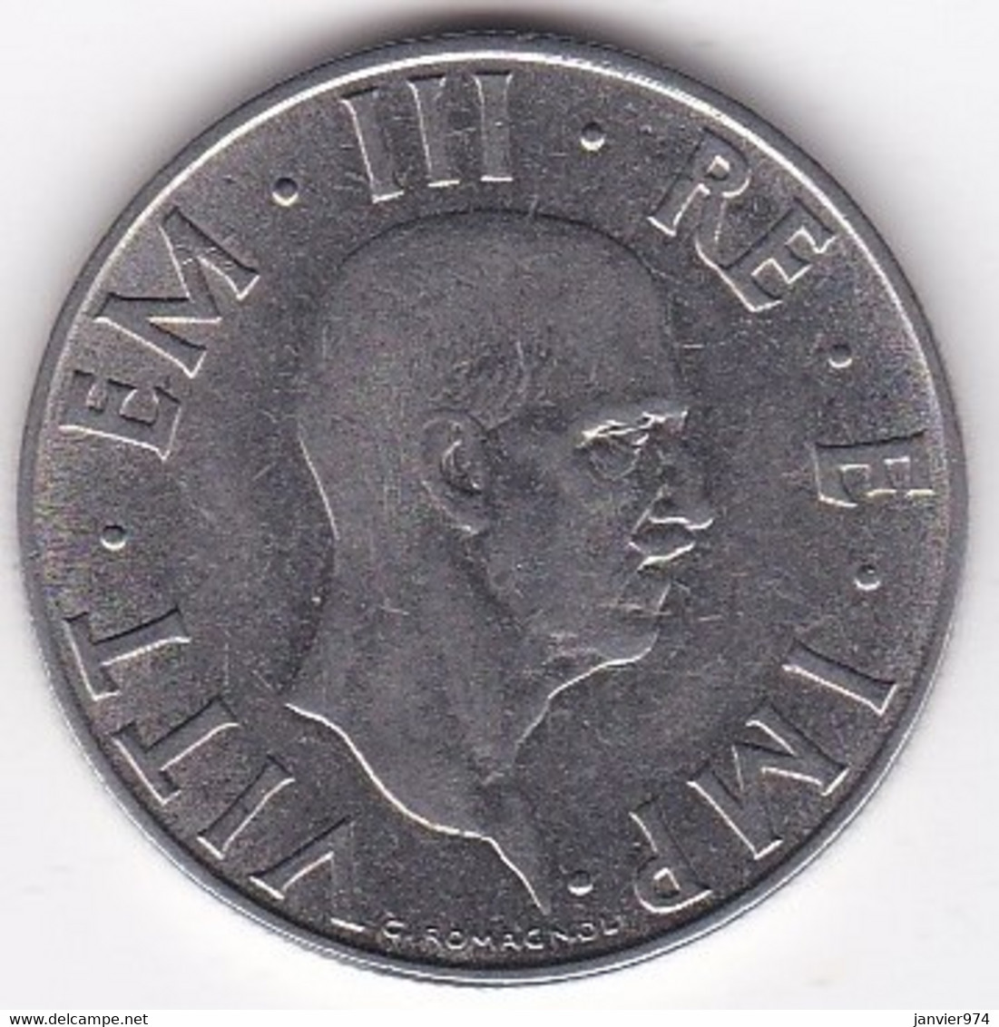 Italie 2 Lire 1940 An XVIII, Non Magnétique Vittorio Emmanuel III , KM# 78a - 1900-1946 : Victor Emmanuel III & Umberto II