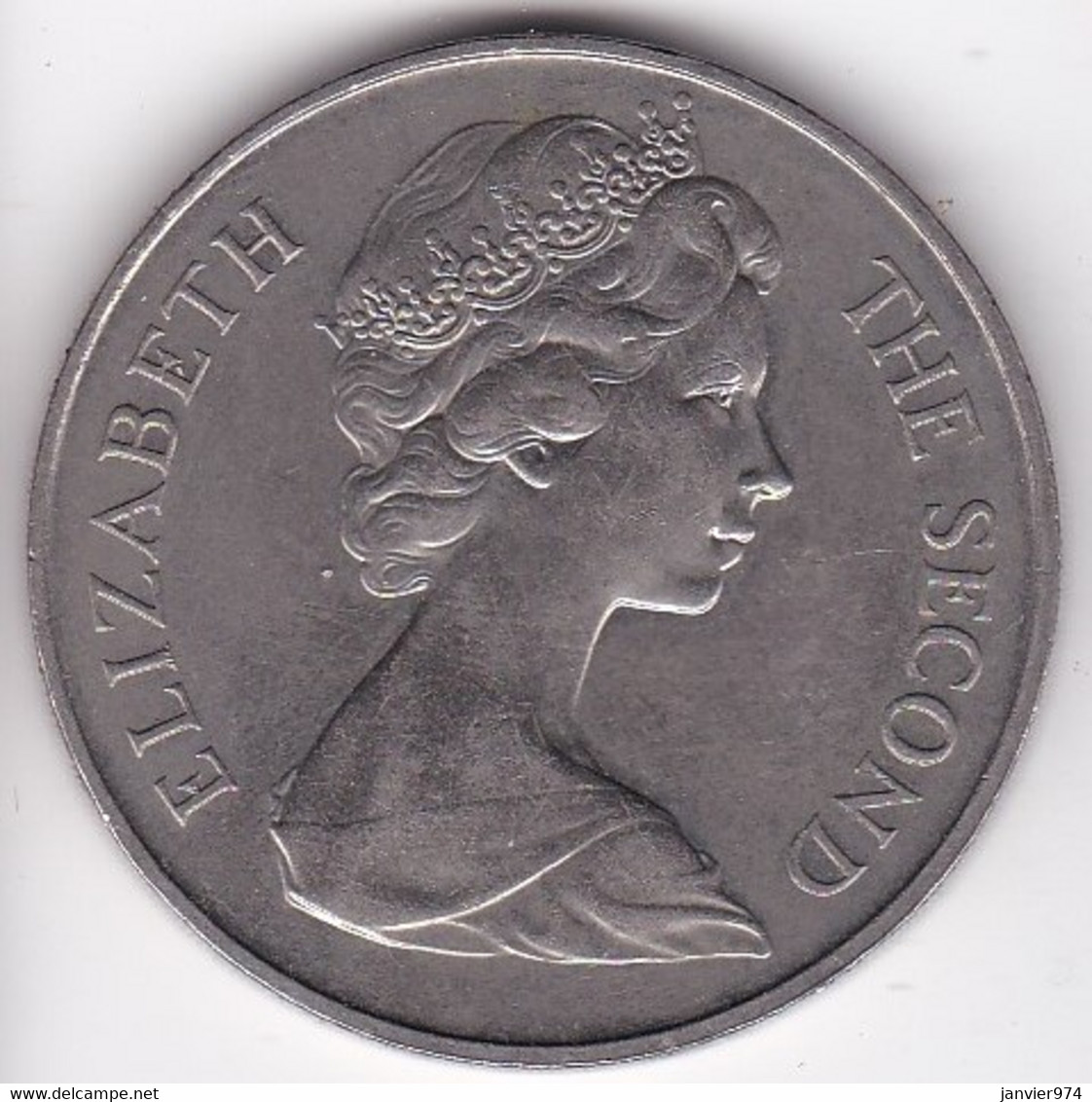 Saint Helene 25 Pence 1973 Tricentenaire Elizabeth II, En Argent , KM# 5a. - Santa Helena