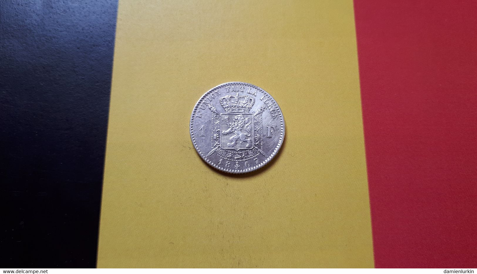 BELGIQUE LEOPOLD II SUPERBE 1 FRANC 1867 ARGENT  6 SUR 5 OU DOUBLE 6 COTES : 10€-40€-120€-325€ - 1 Frank