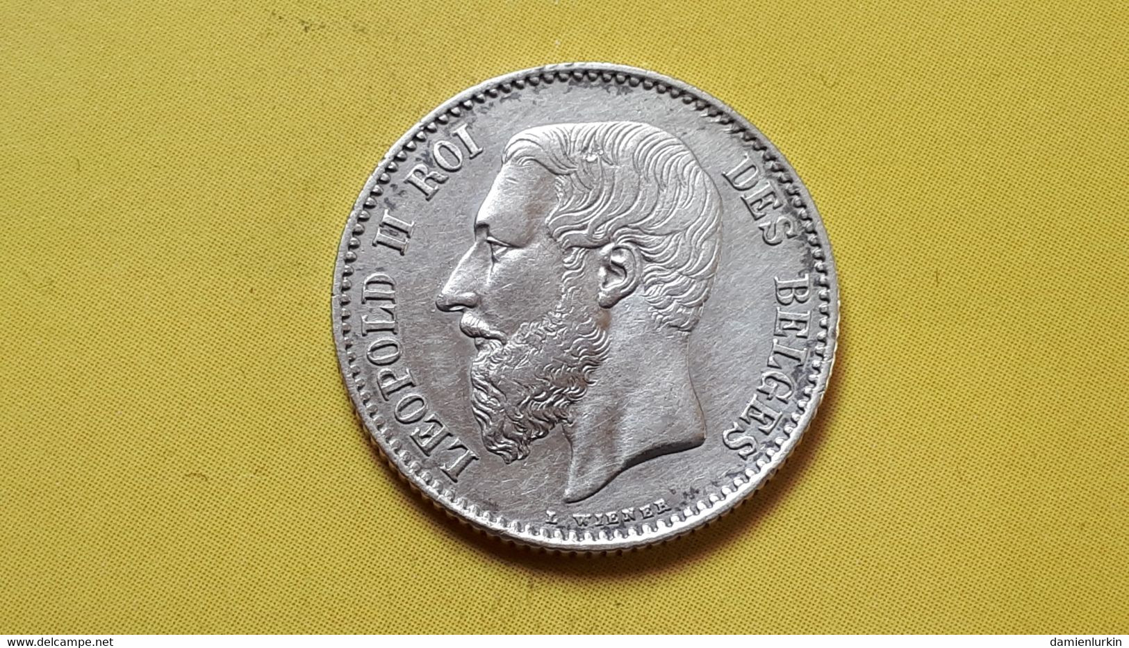 BELGIQUE LEOPOLD II SUPERBE 1 FRANC 1867 ARGENT  6 SUR 5 OU DOUBLE 6 COTES : 10€-40€-120€-325€ - 1 Frank