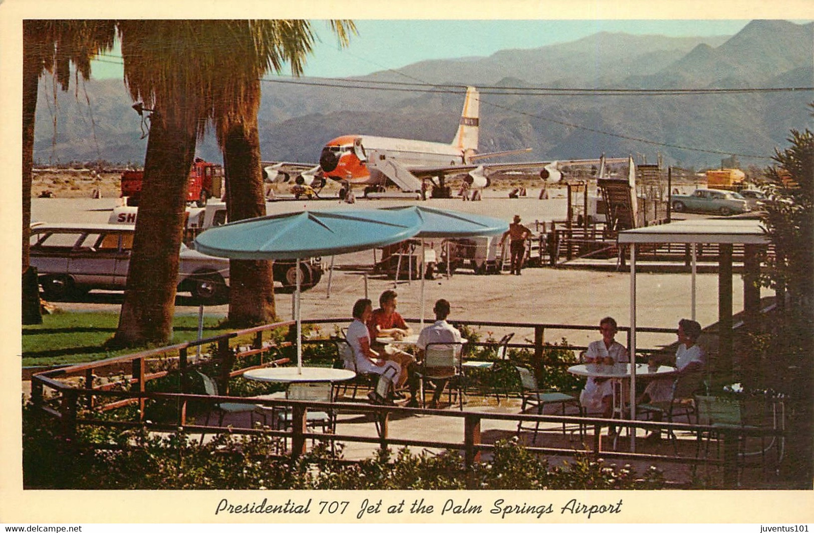 CPSM Presidential 707 Jet At The Palm Springs Airport   L1838 - Palm Springs