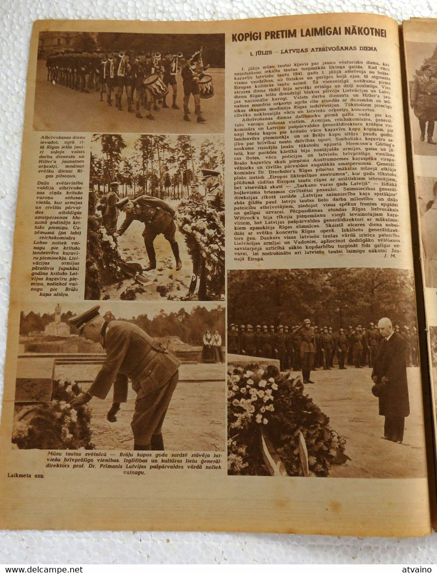 WW2 LATVIAN VINTAGE MAGAZINE "LAIKMETS" ISSUED 1942 YEAR - Sonstige & Ohne Zuordnung