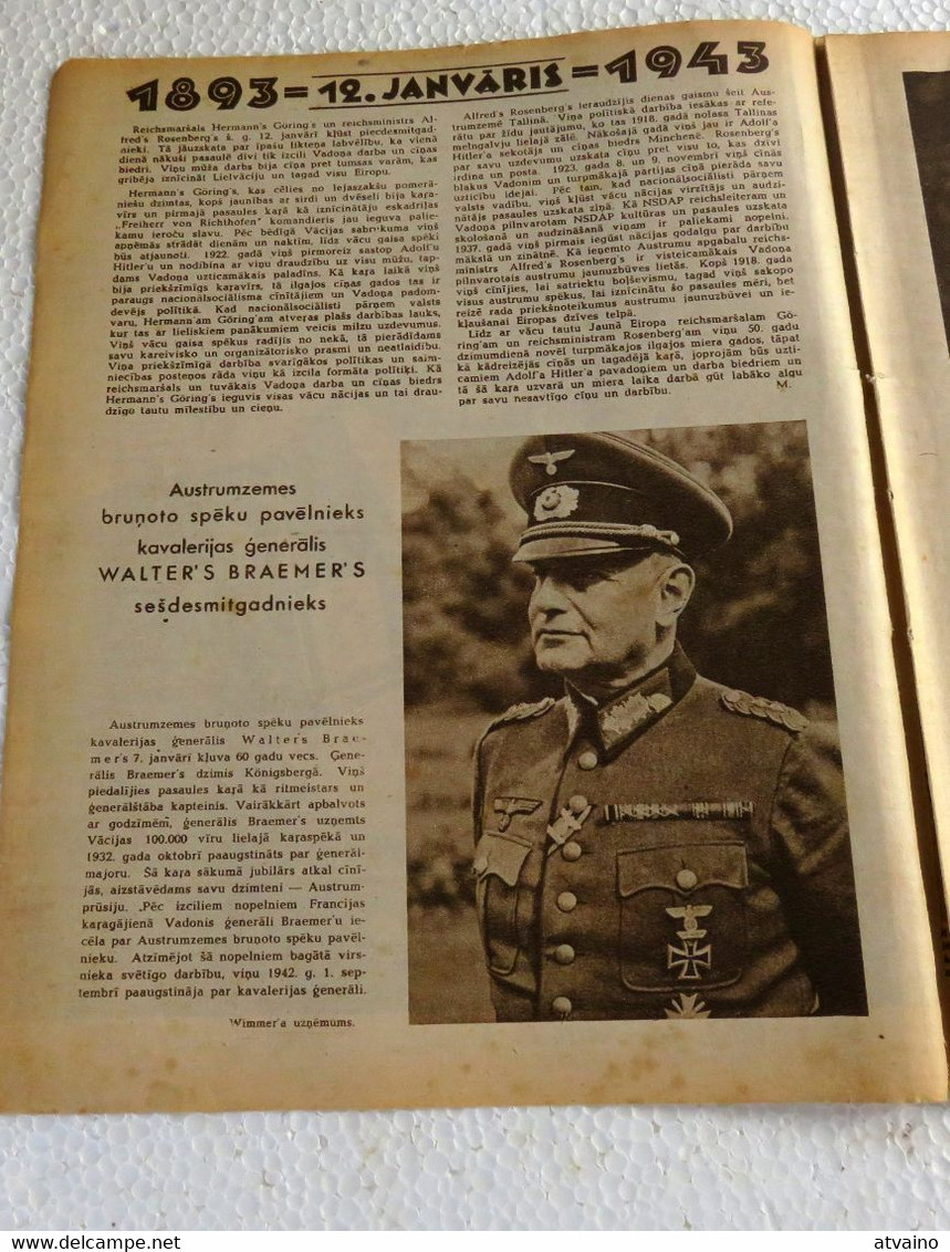 WW2 LATVIAN VINTAGE MAGAZINE "LAIKMETS" ISSUED 1943 YEAR - Other & Unclassified