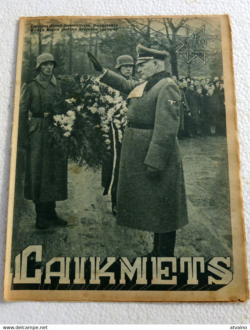 WW2 LATVIAN VINTAGE MAGAZINE "LAIKMETS" ISSUED 1943 YEAR - Otros & Sin Clasificación