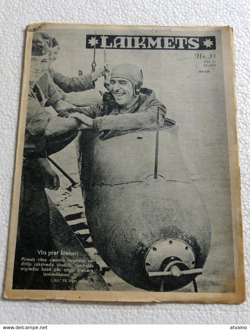 WW2 LATVIAN VINTAGE MAGAZINE "LAIKMETS" ISSUED 1944 YEAR - Other & Unclassified