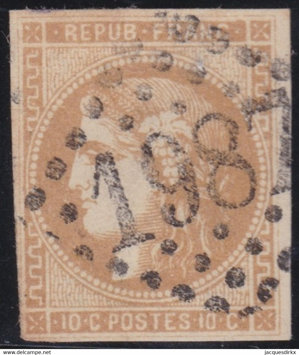 France   .    Y&T   .   43   (2 Scans)     .     O      .    Oblitéré   Point Claire - 1870 Ausgabe Bordeaux