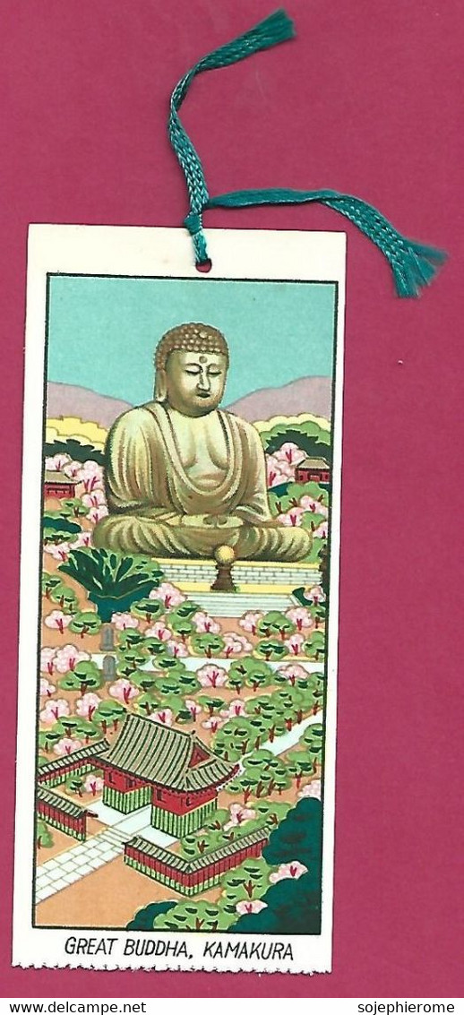 Marque-page Great Buddha Kamakura Kotoku-In Temple 2scans Ruban Vert - Marque-Pages