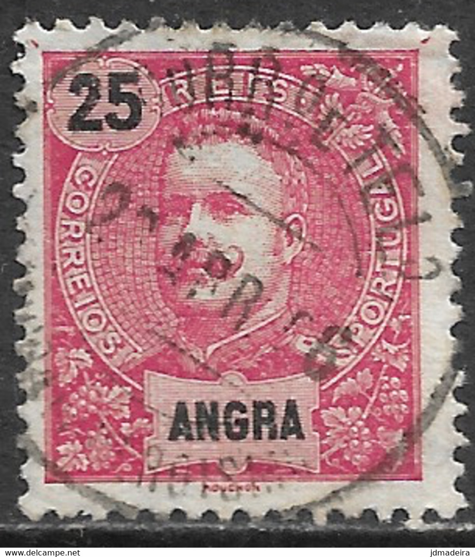 Angra – 1898 King Carlos 25 Réis Used Stamp - Angra