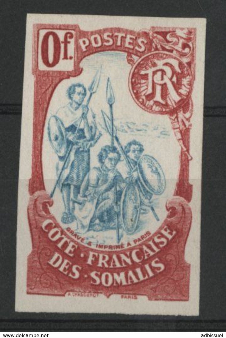 COTE DES SOMALIES ESSAI NON DENTELE Au Type Guerriers, De Couleur Rose Et Bleu Clair, Neuf Sans Gomme (MNG), Qualité TB. - Unused Stamps