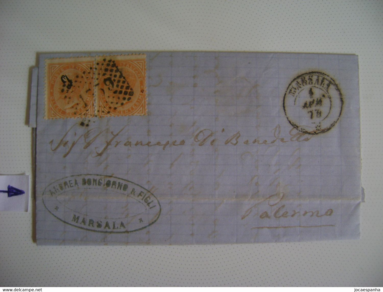 ITALY - LETTER SENT FROM MARSALA TO PALERMO IN 1873 IN THE STATE - Altri & Non Classificati